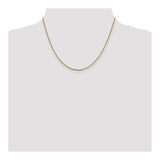 14K Yellow Gold 1.5 mm Polished Chain Necklace, Solid detail view