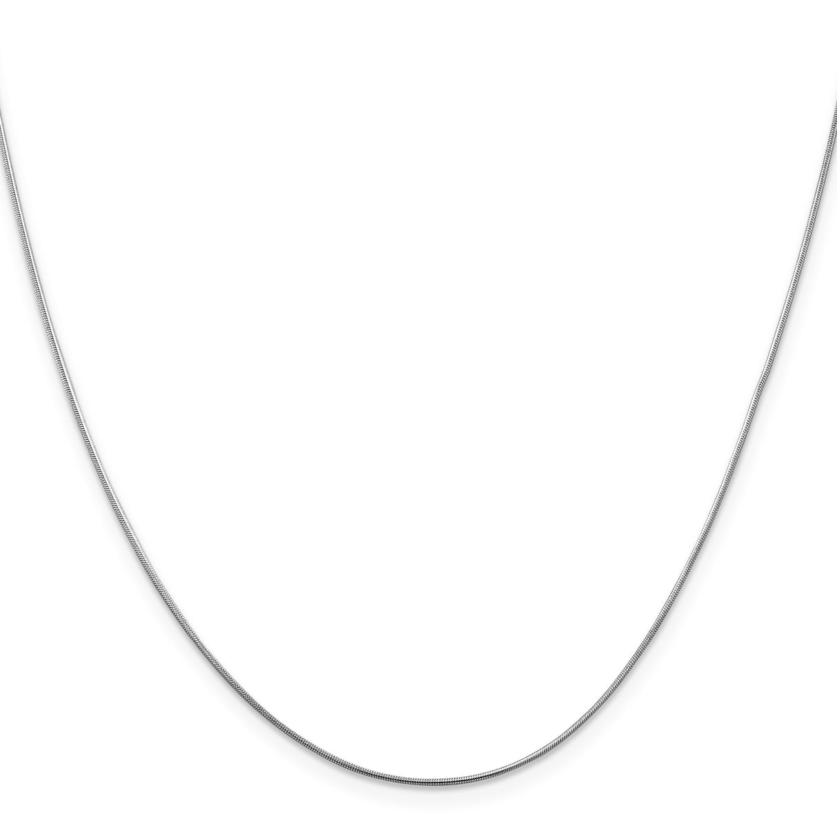 14K White Gold 0.8 mm Polished Chain Necklace, Solid