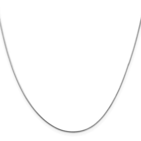 14K White Gold 0.8 mm Polished Chain Necklace, Solid