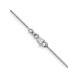 14K White Gold 0.8 mm Polished Chain Necklace, Solid alternate angle
