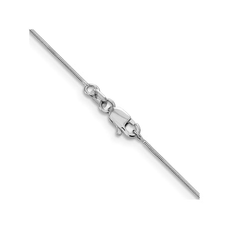 14K White Gold 0.8 mm Polished Chain Necklace, Solid alternate angle