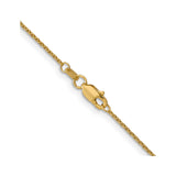 14K Yellow Gold 1.1 mm Polished Chain Necklace alternate angle