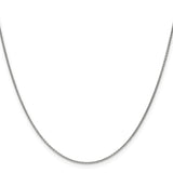 14K White Gold 1.1 mm Polished Chain Necklace, Solid