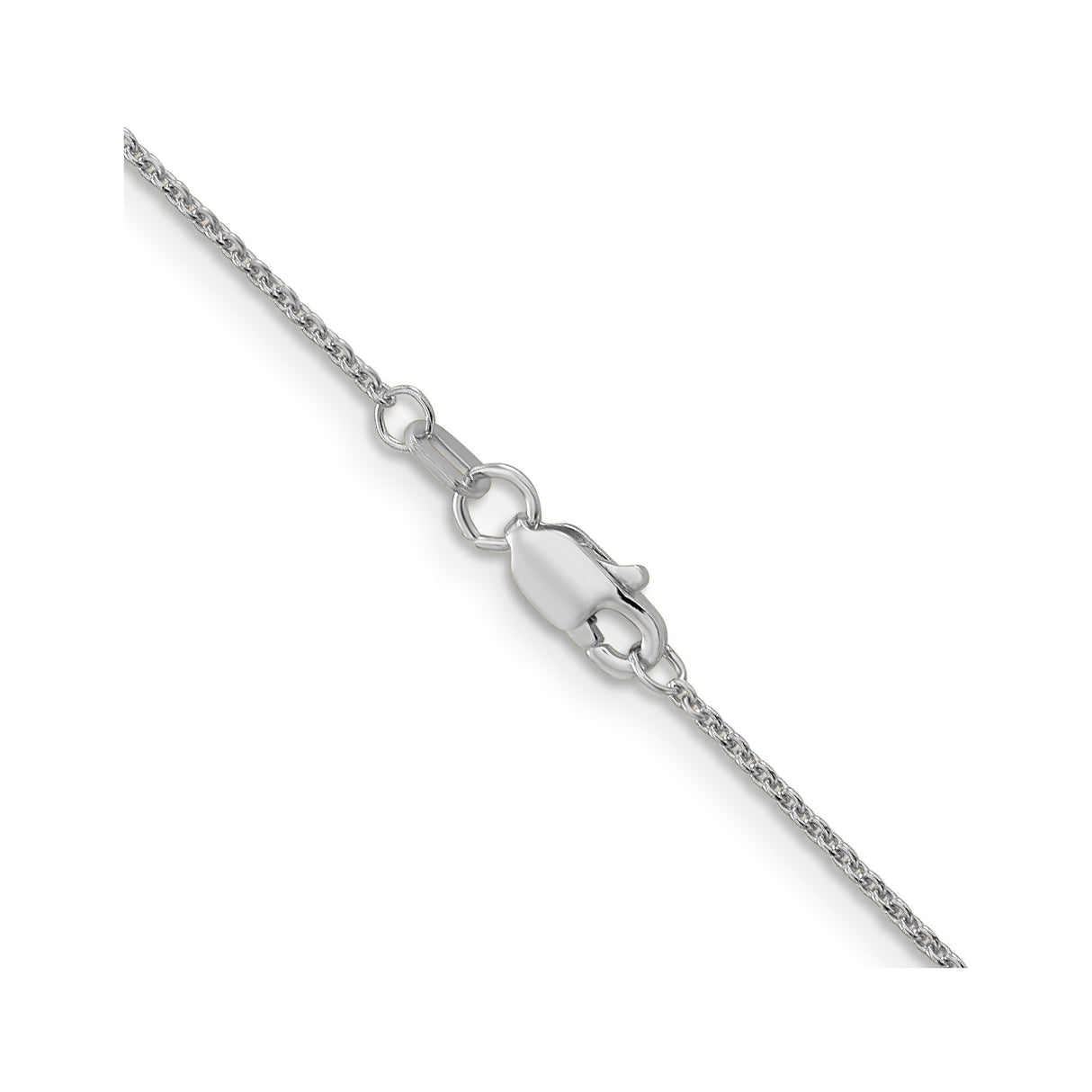 14K White Gold 1.1 mm Polished Chain Necklace, Solid alternate angle