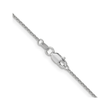 14K White Gold 1.1 mm Polished Chain Necklace, Solid alternate angle
