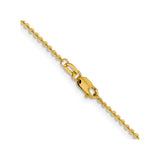 14K Yellow Gold 1.4 mm Polished Chain Necklace alternate angle