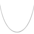 14K White Gold 1.4 mm Polished Chain Necklace, Solid
