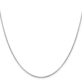 14K White Gold 1.4 mm Polished Chain Necklace, Solid
