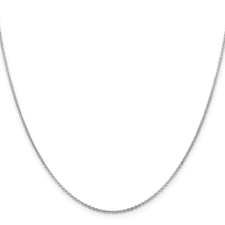 14K White Gold 1.4 mm Polished Chain Necklace, Solid