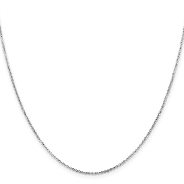 14K White Gold 1.4 mm Polished Chain Necklace, Solid
