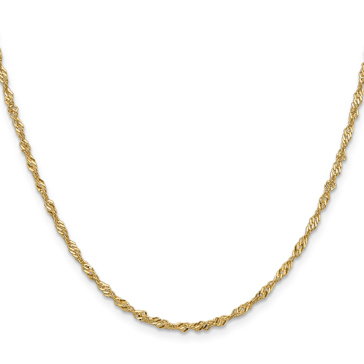 14K Yellow Gold 1.9 mm Singapore Chain Necklace, Polished