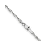 14K White Gold 1.9 mm Singapore Chain Necklace, Polished alternate angle