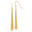14k Yellow Gold Teardrop Dangle Earrings, Sleek Minimalist Polished Drop Design for Women