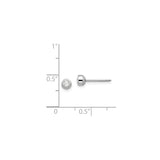 14k White Gold Stud Earrings with Bezel Set Round Diamond, Minimalist Classic Design
