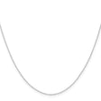14K White Gold 0.4 mm Polished Chain Necklace, Solid