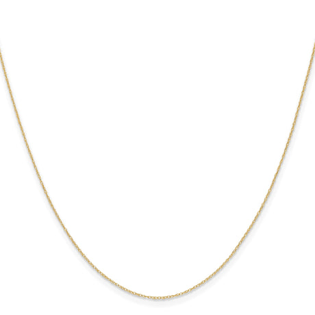 14K Yellow Gold 0.4 mm Polished Chain Necklace, Solid