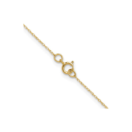14K Yellow Gold 0.4 mm Polished Chain Necklace, Solid alternate angle