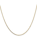 14K Yellow Gold 0.8 mm Box Chain Necklace, Polished