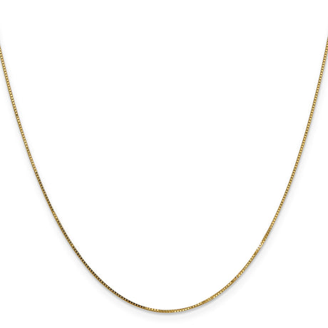 14K Yellow Gold 0.8 mm Box Chain Necklace, Polished