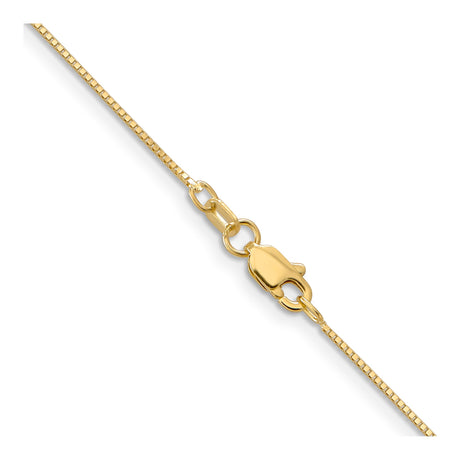 14K Yellow Gold 0.8 mm Box Chain Necklace, Polished alternate angle