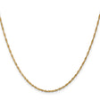 14K Yellow Gold 1.3 mm Singapore Chain Necklace, Polished