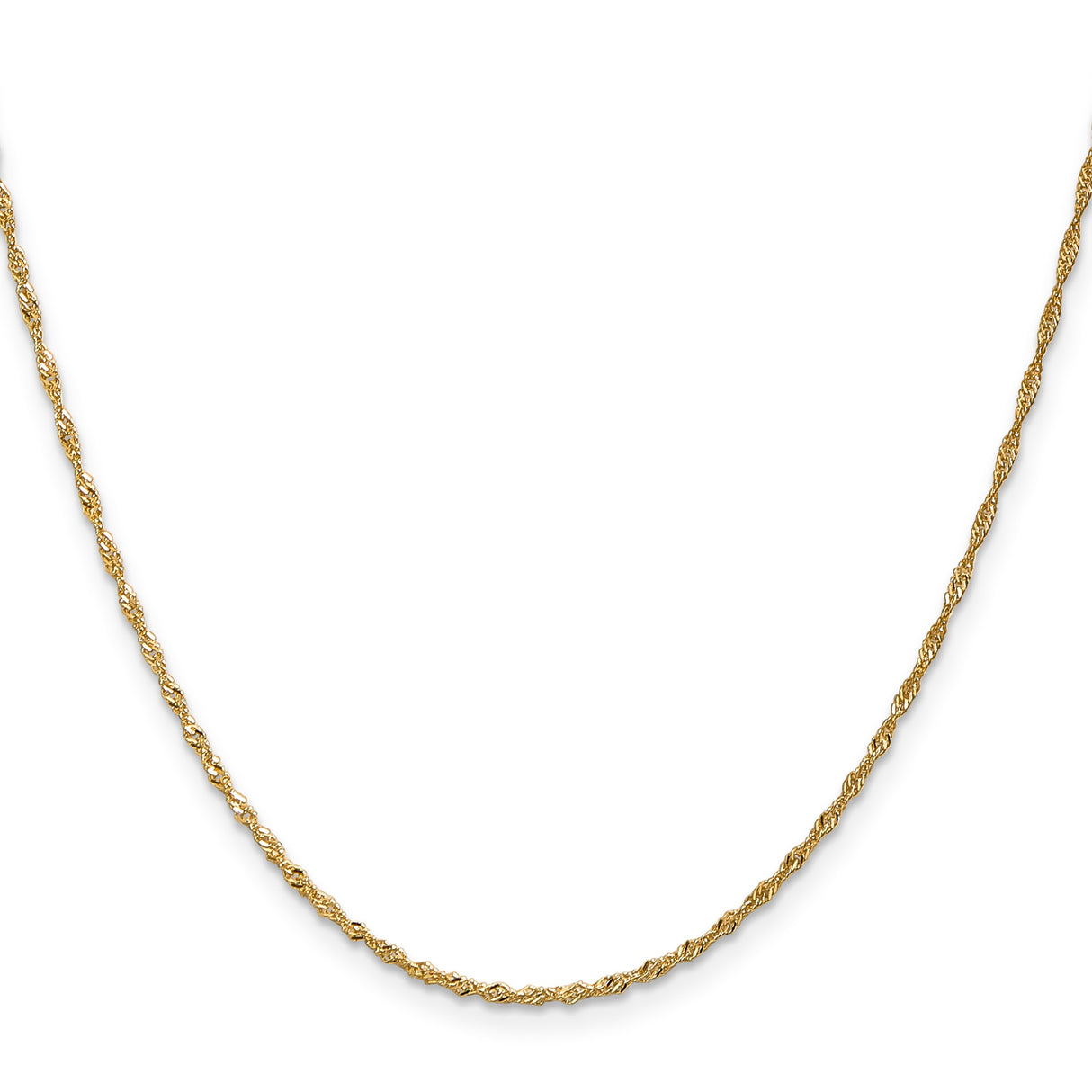 14K Yellow Gold 1.3 mm Singapore Chain Necklace, Polished