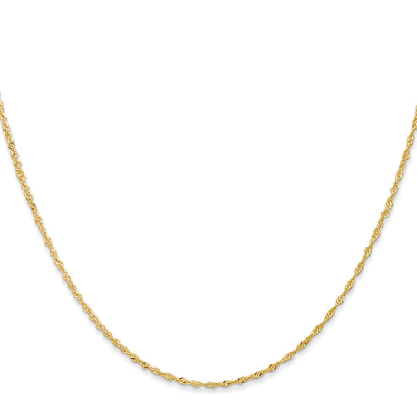 10K Yellow Gold 1 mm Singapore Chain Necklace, Polished