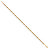 14K Yellow Gold 3 mm Rope Chain Bracelet, Polished