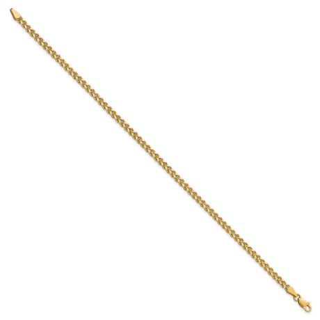 14K Yellow Gold 3 mm Rope Chain Bracelet, Polished
