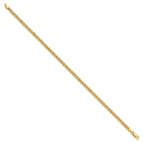 14K Yellow Gold 3 mm Rope Chain Bracelet, Polished detail view
