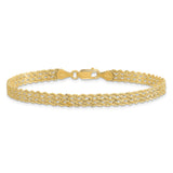 14K Yellow Gold 4.5 mm Rope Chain Bracelet, Polished alternate angle