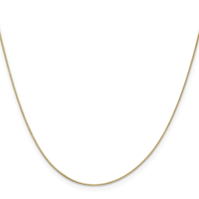 10K Yellow Gold 0.5 mm Box Chain Necklace, Polished