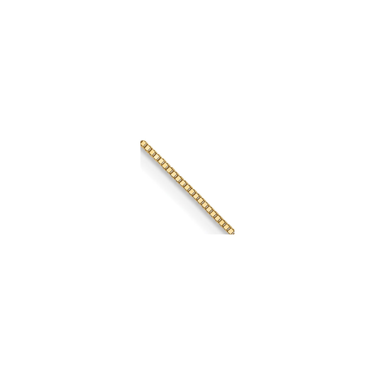 10K Yellow Gold 0.5 mm Box Chain Necklace, Polished detail view