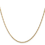 10K Yellow Gold 1.3 mm Singapore Chain Necklace, Polished