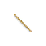 10K Yellow Gold 1.3 mm Singapore Chain Necklace, Polished detail view