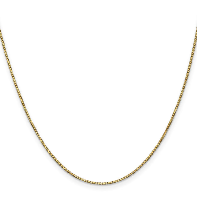 10K Yellow Gold 1 mm Box Chain Necklace, Polished