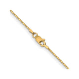 10K Yellow Gold 1 mm Box Chain Necklace, Polished alternate angle