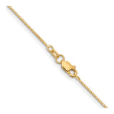 10K Yellow Gold 0.7 mm Box Chain Necklace, Polished alternate angle