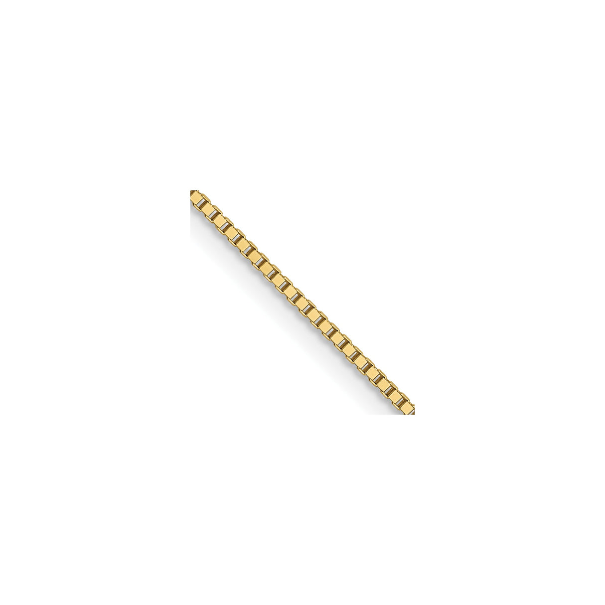 10K Yellow Gold 0.7 mm Box Chain Necklace, Polished detail view