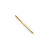 10K Yellow Gold 0.7 mm Box Chain Necklace, Polished detail view