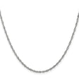 14K White Gold 1.6 mm Singapore Chain Necklace, Polished