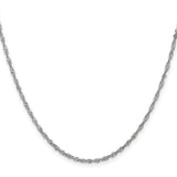 14K White Gold 1.6 mm Singapore Chain Necklace, Polished