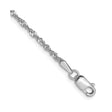 14K White Gold 1.6 mm Singapore Chain Anklet, Polished