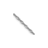 14K White Gold 1.6 mm Singapore Chain Necklace, Polished detail view