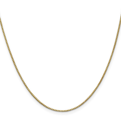 14K Yellow Gold 1 mm Box Chain Necklace, Polished