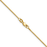 14K Yellow Gold 1 mm Box Chain Necklace, Polished alternate angle