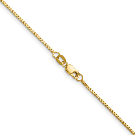 14K Yellow Gold 1 mm Box Chain Necklace, Polished alternate angle