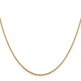 10K Yellow Gold 1.2 mm Rope Chain Necklace, Polished