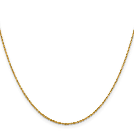 10K Yellow Gold 1.2 mm Rope Chain Necklace, Polished
