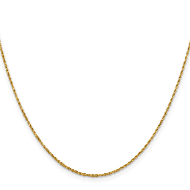 10K Yellow Gold 1.2 mm Rope Chain Necklace, Polished